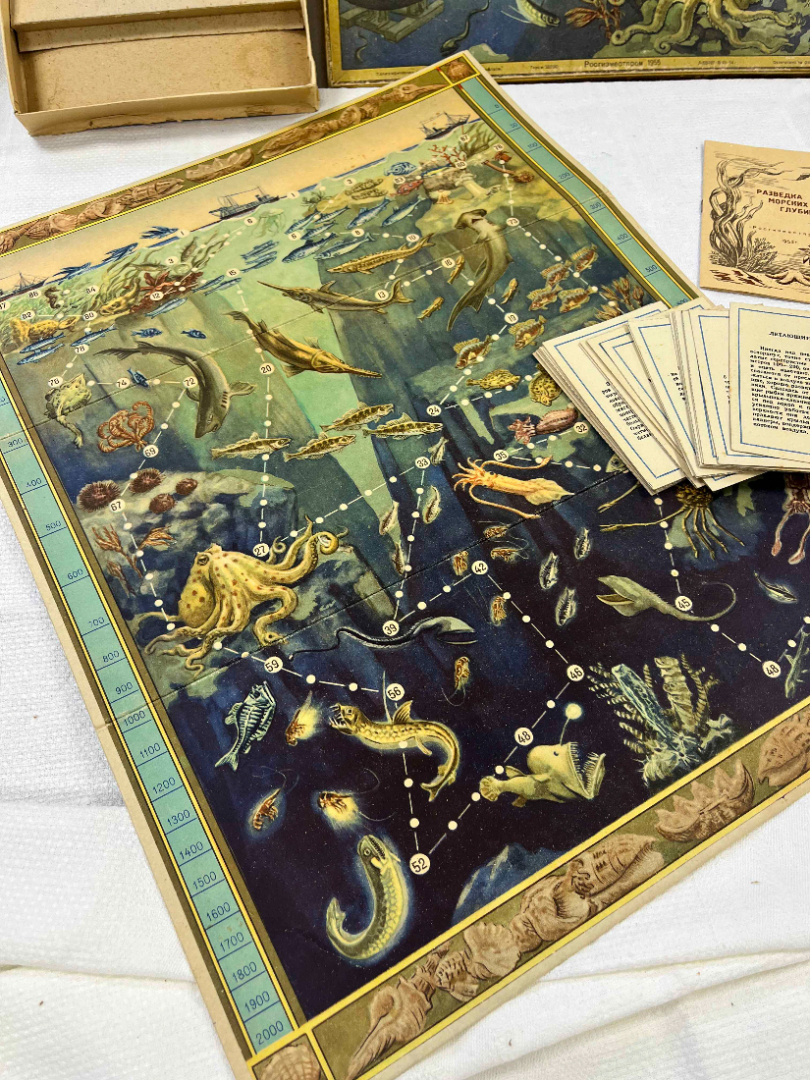 Детская настольная игра "Разведка морских глубин" Н.С.Фомичев Росгизместпром 1955г. Картинка 5